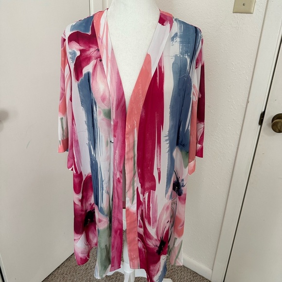 Catherines Kimono Sleeve Floral Plus Size 1X 18/20W - Picture 4 of 7